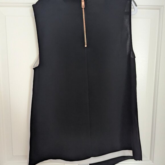 Ted Baker Asymmetrical black and white sleeveless blouse - Picture 2 of 3